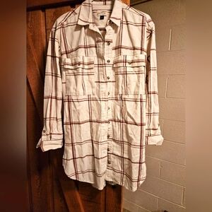 Plaid Button-Up Dress and/or Shacket. Size Small